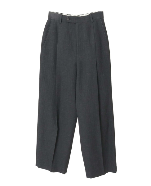 ウールリネンヘリンボンスカート付きスラックスパンツ 詳細画像 チャコールグレー 10