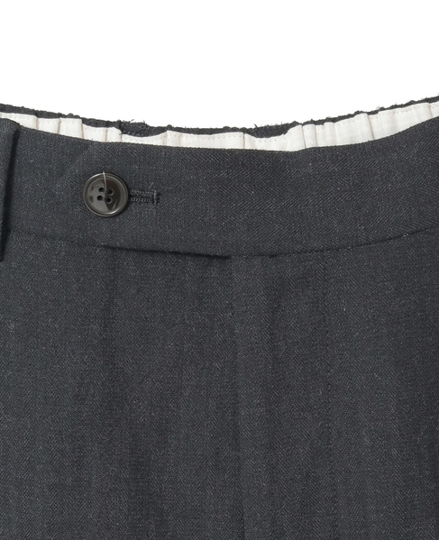 ウールリネンヘリンボンスカート付きスラックスパンツ 詳細画像 チャコールグレー 3