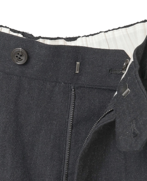 ウールリネンヘリンボンスカート付きスラックスパンツ 詳細画像 チャコールグレー 4