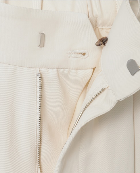 アセテートギャバジンタックテーパードパンツ 詳細画像 アイボリー 5