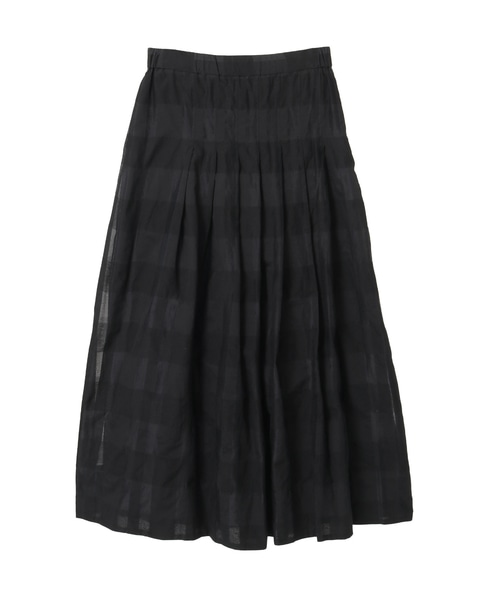 コードチェックワッシャーセミフレアスカート 詳細画像 ブラック 1