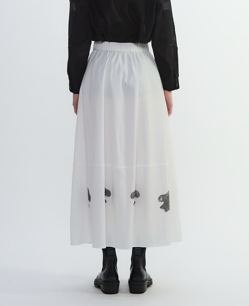 綿麻高密度ツイルビスコチートバルーンスカート 詳細画像 オフホワイト×ブラック 11