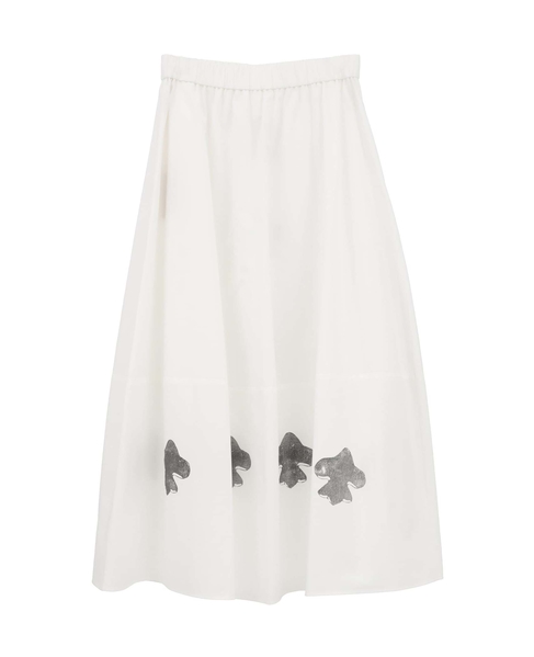 綿麻高密度ツイルビスコチートバルーンスカート 詳細画像 オフホワイト×ブラック 2