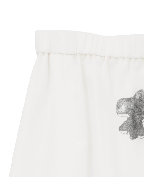 綿麻高密度ツイルビスコチートバルーンスカート 詳細画像 オフホワイト×ブラック 3