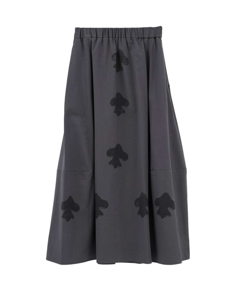 綿麻高密度ツイルビスコチートバルーンスカート 詳細画像 グレー×ブラック 1