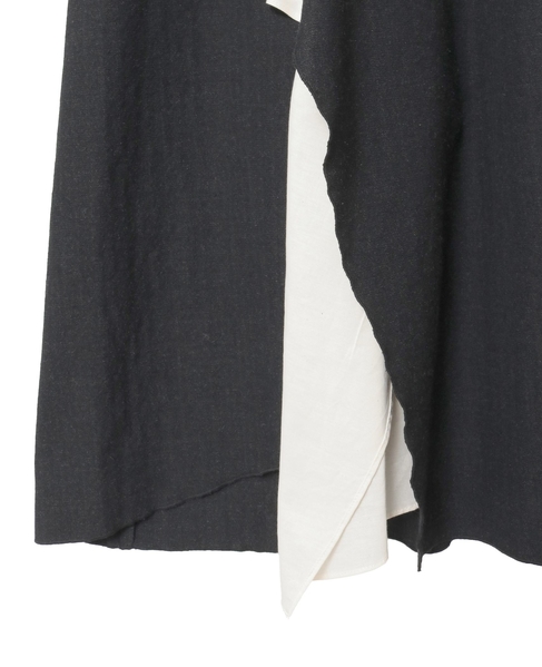 ウールリネンヘリンボンレイヤードスカート 詳細画像 チャコールグレー 5