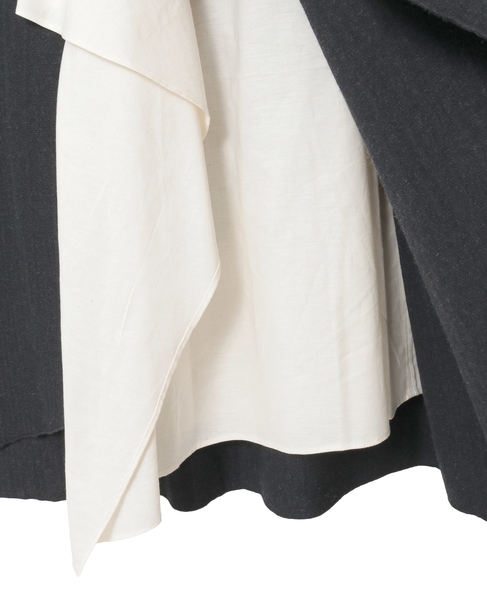 ウールリネンヘリンボンレイヤードスカート 詳細画像 チャコールグレー 6