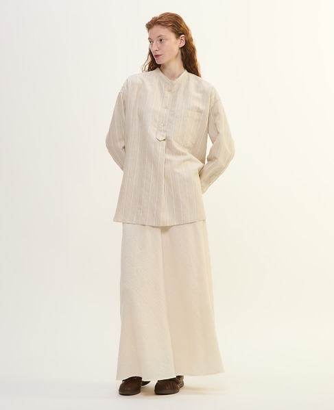 ウールリネンコットンワッシャーバイヤスストレートスカート 詳細画像 オフホワイト 10