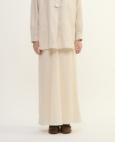 ウールリネンコットンワッシャーバイヤスストレートスカート 詳細画像 オフホワイト 7