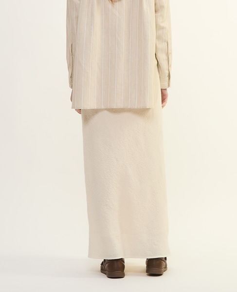 ウールリネンコットンワッシャーバイヤスストレートスカート 詳細画像 オフホワイト 9