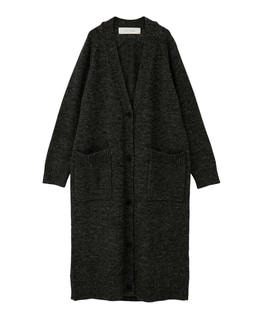 シェットランドウールリネンロングカーディガン