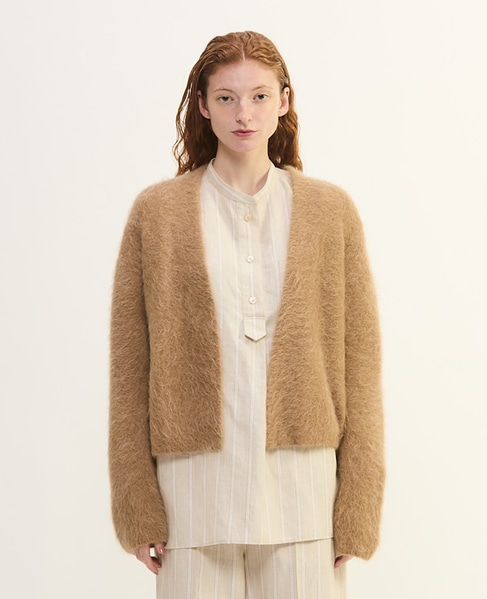 MONAアルパカミドル丈ニットカーディガン 詳細画像 ベージュ 2