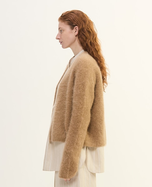 MONAアルパカミドル丈ニットカーディガン 詳細画像 ベージュ 3