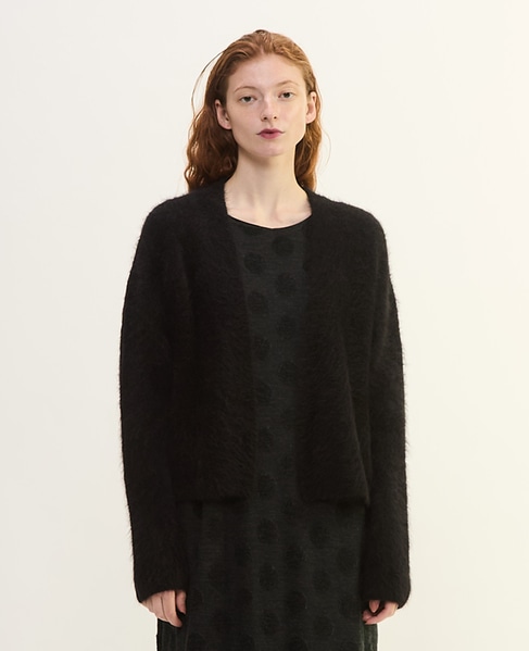 MONAアルパカミドル丈ニットカーディガン 詳細画像 ブラック 7