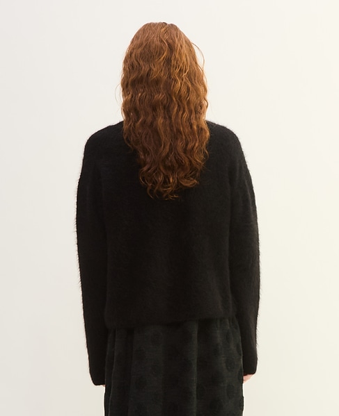 MONAアルパカミドル丈ニットカーディガン 詳細画像 ブラック 9