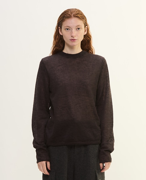 シア―モヘアロングスリーブニット 詳細画像 チャコールグレー 2