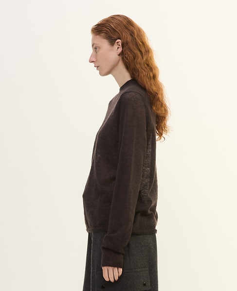 シア―モヘアロングスリーブニット 詳細画像 チャコールグレー 3