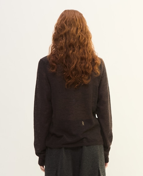 シア―モヘアロングスリーブニット 詳細画像 チャコールグレー 4