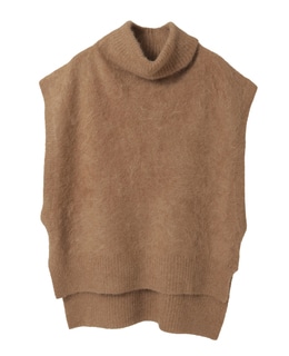MONAアルパカニュアンスネックニットベスト