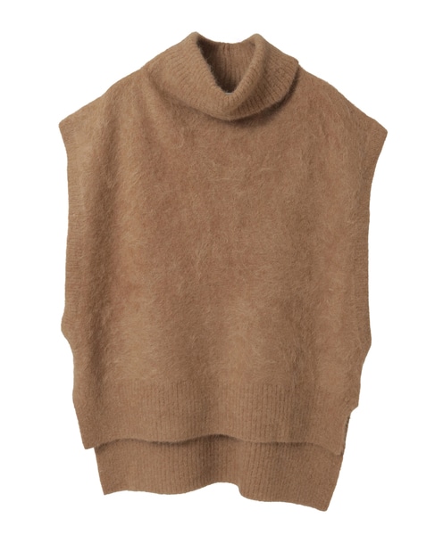 MONAアルパカニュアンスネックニットベスト 詳細画像 ベージュ 1