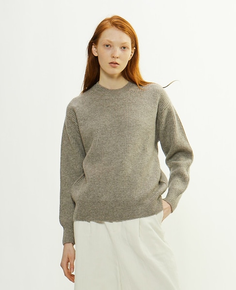 ヤククルーネックセーター 詳細画像 ベージュ 2