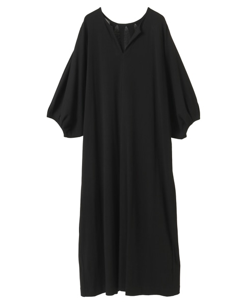 超強撚フライス五分袖ワンピース 詳細画像 ブラック 1