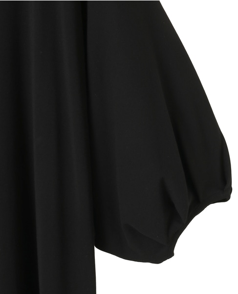 超強撚フライス五分袖ワンピース 詳細画像 ブラック 5