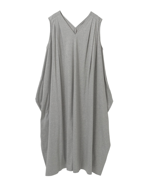 【Archive Dress Collection】アルビニオーガニックスムースドレープデザインワンピース 詳細画像 杢グレー 1