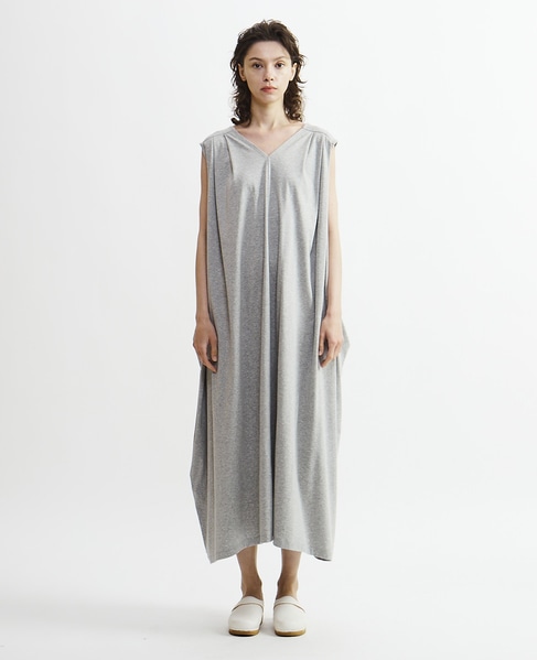 【Archive Dress Collection】アルビニオーガニックスムースドレープデザインワンピース 詳細画像 杢グレー 7