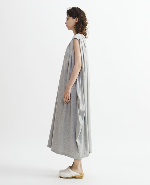 【Archive Dress Collection】アルビニオーガニックスムースドレープデザインワンピース 詳細画像 杢グレー 8