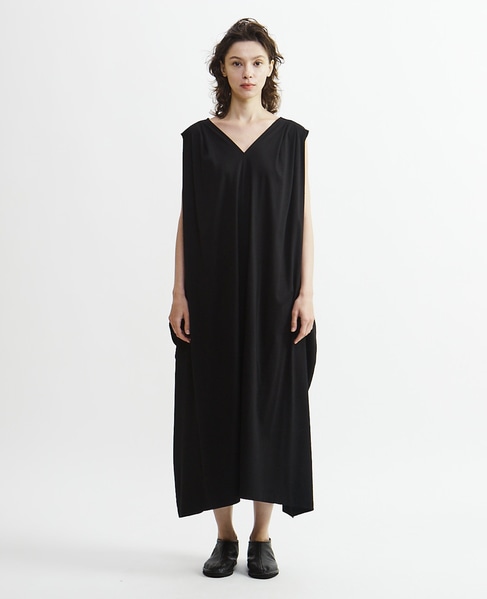 【Archive Dress Collection】アルビニオーガニックスムースドレープデザインワンピース 詳細画像 ブラック 2