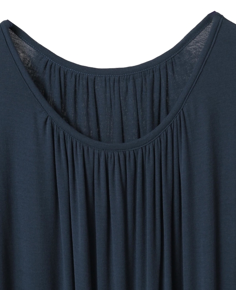 【Archive Dress Collection】シアーハイツイストフライスギャザーワンピース 詳細画像 ブルー 3