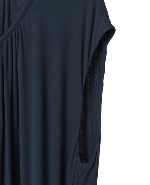 【Archive Dress Collection】シアーハイツイストフライスギャザーワンピース 詳細画像 ブルー 4