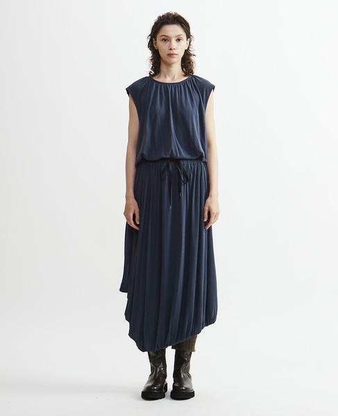 【Archive Dress Collection】シアーハイツイストフライスギャザーワンピース 詳細画像 ブルー 7