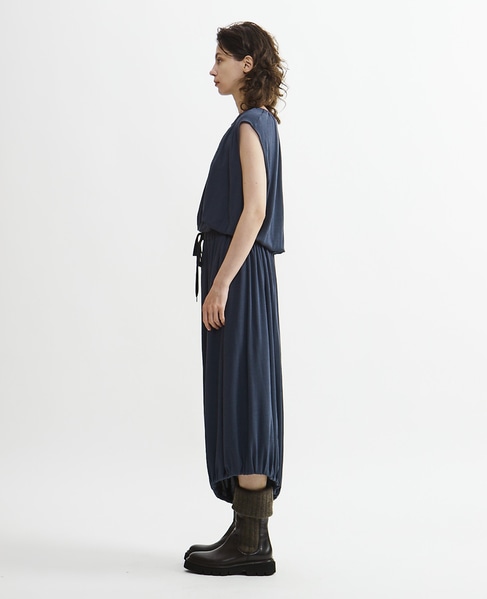 【Archive Dress Collection】シアーハイツイストフライスギャザーワンピース 詳細画像 ブルー 8