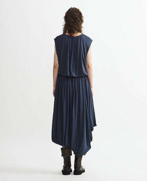 【Archive Dress Collection】シアーハイツイストフライスギャザーワンピース 詳細画像 ブルー 9