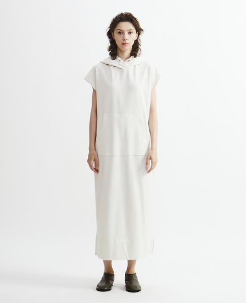 【Archive Dress Collection】ラミーコットン裏毛パーカーワンピース 詳細画像 アイボリー 2