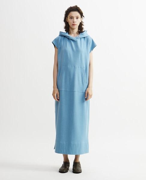 【Archive Dress Collection】ラミーコットン裏毛パーカーワンピース 詳細画像 ブルー 8