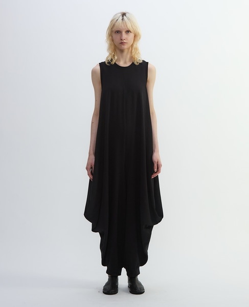 ミニ裏毛ドレープオールインワン 詳細画像 ブラック 2