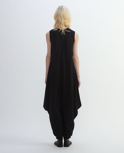 ミニ裏毛ドレープオールインワン 詳細画像 ブラック 4