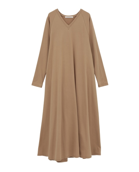 ミニ裏毛長袖ワンピース 詳細画像 ベージュ 1