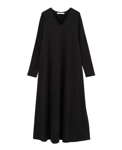 ミニ裏毛長袖ワンピース 詳細画像 ブラック 1