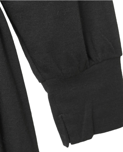 リヨセルハーフミラノリブVネックオールインワン 詳細画像 ブラック 5