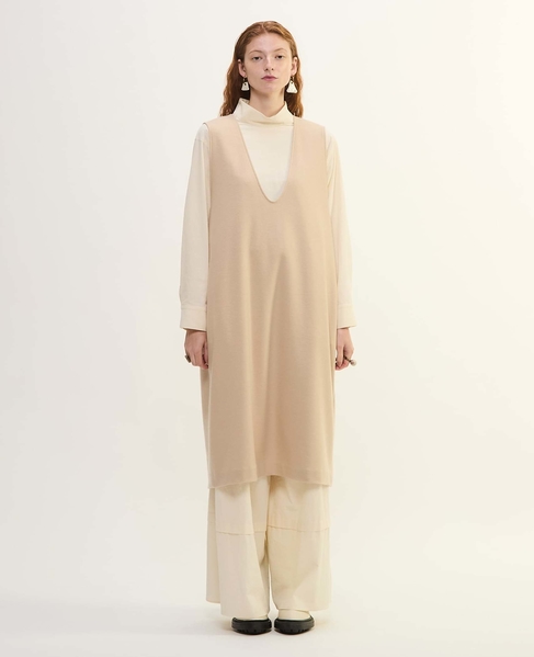 ダンボールジャージ/ミルドジャージUネックジャンパースカート 詳細画像 ベージュ 2
