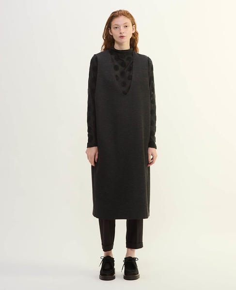 ダンボールジャージ/ミルドジャージUネックジャンパースカート 詳細画像 チャコールグレー 7