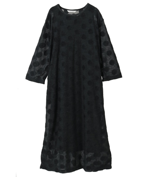 ドットジャージワンピース 詳細画像 チャコールグレー 1