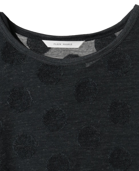 ドットジャージワンピース 詳細画像 チャコールグレー 3