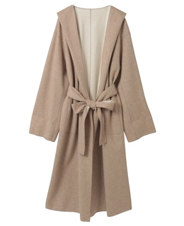 ウールカシミヤダブルクロスジャージインコードロックロングコート