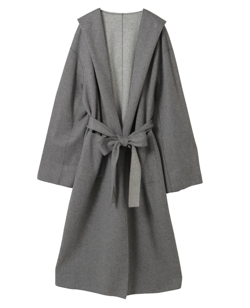 ウールカシミヤダブルクロスジャージインコードロックロングコート 詳細画像 グレー 1