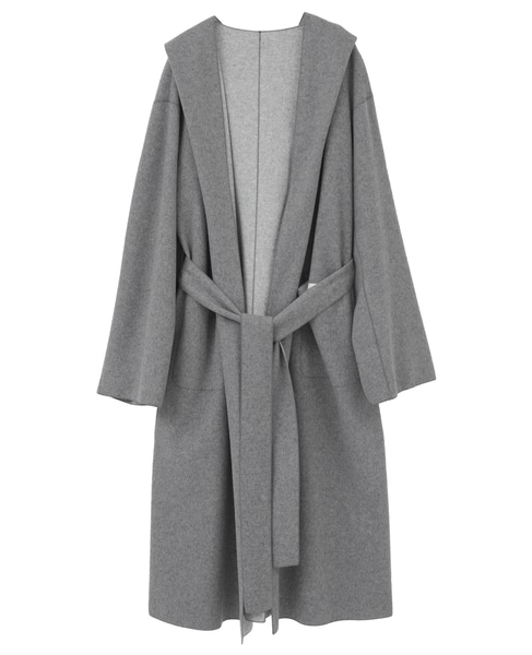ウールカシミヤダブルクロスジャージインコードロックロングコート 詳細画像 グレー 2